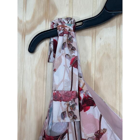 Black Halo Cold Shoulder Sheath Floral Dress Size 6 Lined Zip Back Elegant - Picture 7 of 10